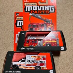 Matchbox Moving Parts - Combo - Fire Engine Truck & Ambulance